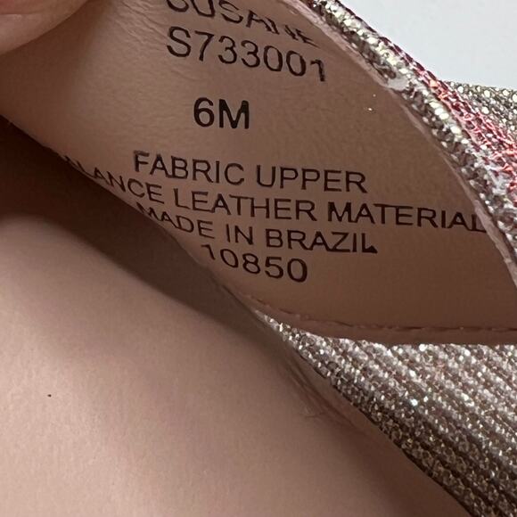 Kate Spade Susane Glitter Block Heel Sandals Pink Lurex S733001 Women's 6M NWB - Picture 10 of 12